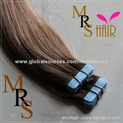 22-inch mixed color T6#/12#/27# human straight tape in hair extensions
